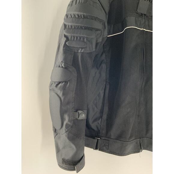 Bilt Mens BLM3 Blaze Mesh Black Padded Full Zip Biker Motorcycle Jacket Size XL - Picture 7 of 12